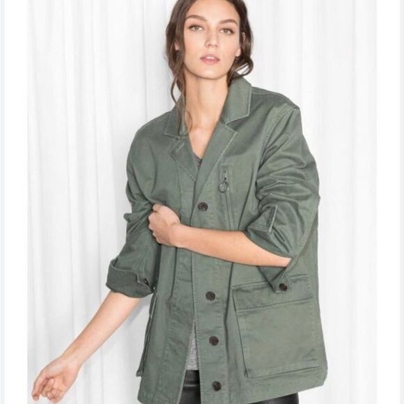 & OTHER STORIES CAMO OVERSIZE JACKET SIZE‎ 4 - Picture 1 of 9
